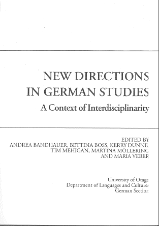 					View Vol. 20: New Directions in German Studies. A Context of Interdisciplinarity
				